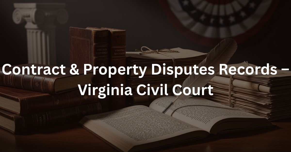 Contract Property Disputes Records – Virginia Civil Court